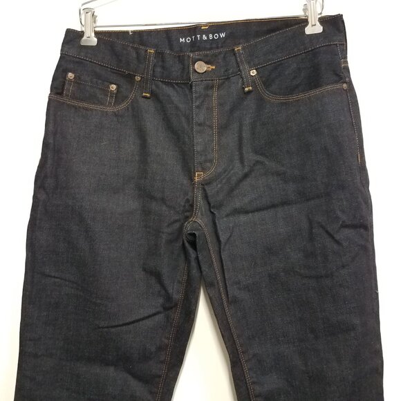 Mott and Bow Jeans Blue Mens 32x32 Straight Dark Wash Denim MB912-32-RT-RAW-9 - Picture 3 of 10